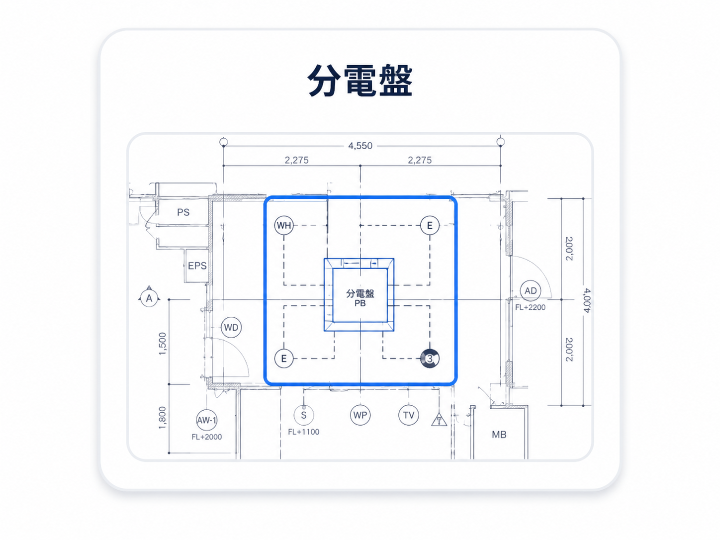 分電盤の図面検出サンプル