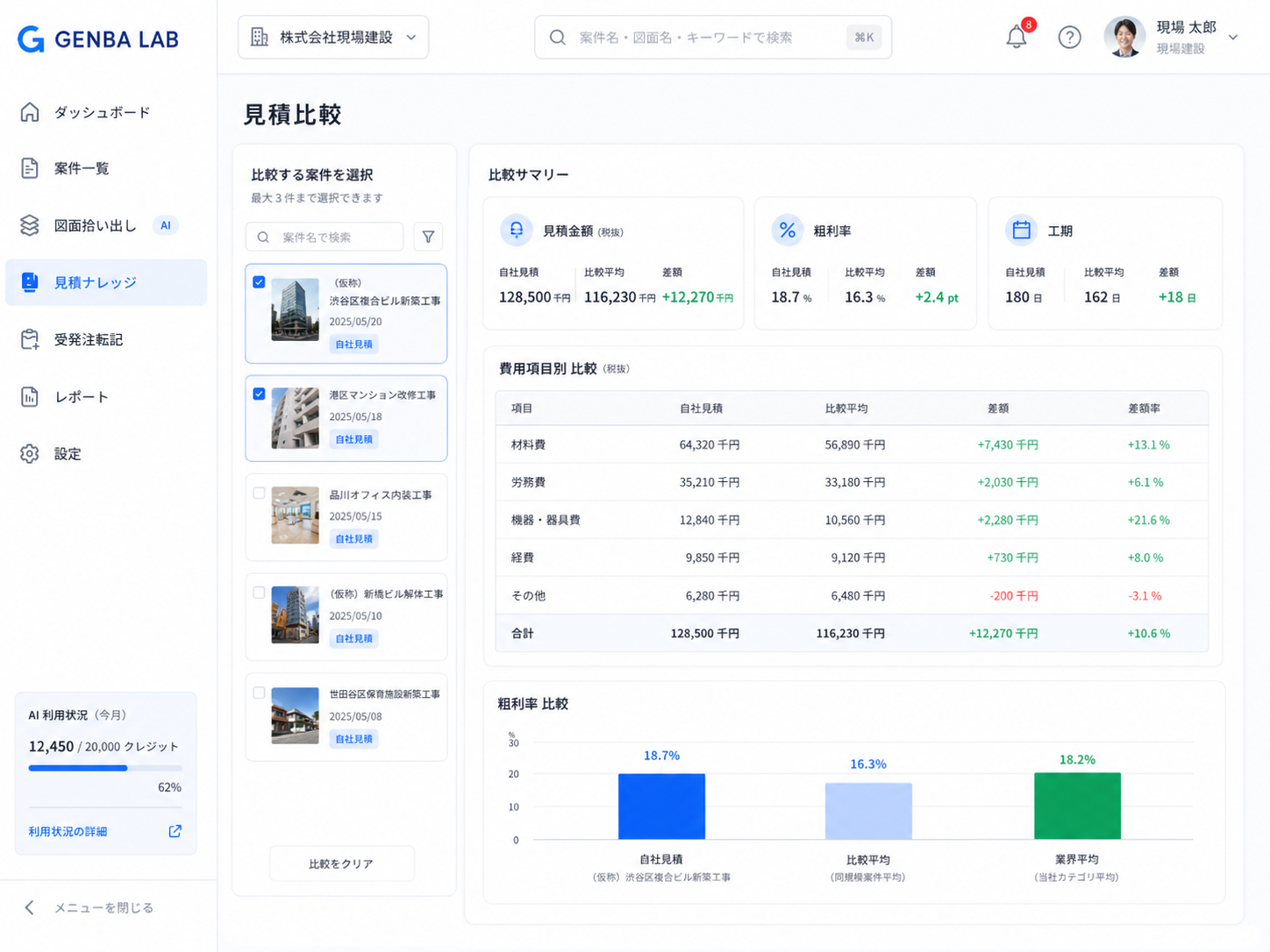 回答の根拠となる資料ページを併せて提示する画面イメージ